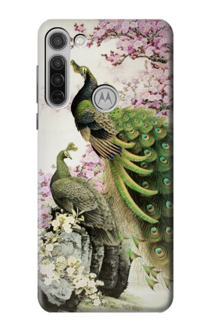 S2773 Peacock Chinese Brush Painting Funda Carcasa Case para Motorola Moto G8