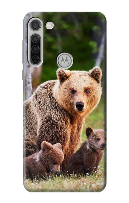 S3558 Bear Family Funda Carcasa Case para Motorola Moto G8