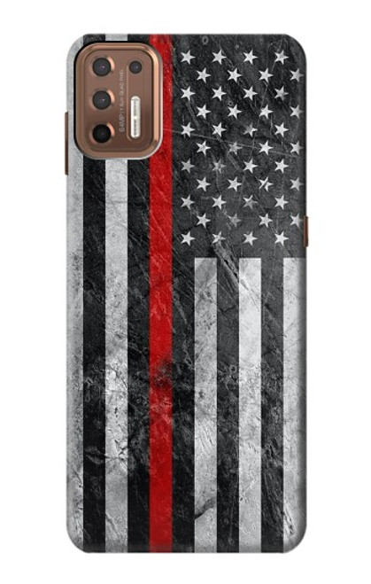 S3687 Firefighter Thin Red Line American Flag Funda Carcasa Case para Motorola Moto G9 Plus
