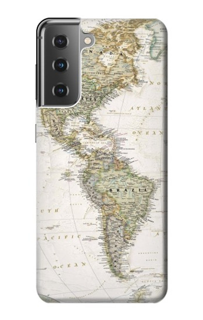 S0604 World Map Funda Carcasa Case para Samsung Galaxy S21 Plus 5G, Galaxy S21+ 5G