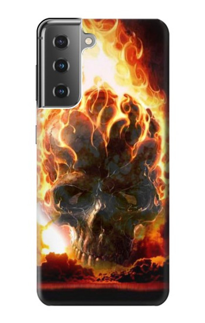 S0863 Hell Fire Skull Funda Carcasa Case para Samsung Galaxy S21 Plus 5G, Galaxy S21+ 5G