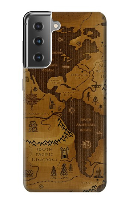 S2861 Antique World Map Funda Carcasa Case para Samsung Galaxy S21 Plus 5G, Galaxy S21+ 5G