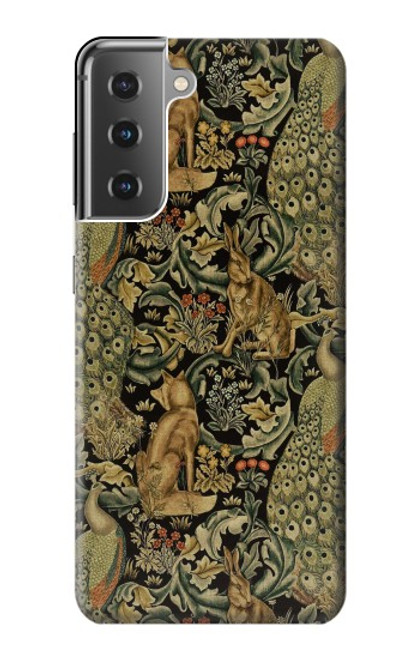 S3661 William Morris Forest Velvet Funda Carcasa Case para Samsung Galaxy S21 Plus 5G, Galaxy S21+ 5G