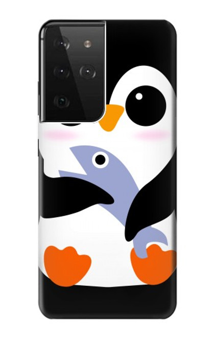 S2631 Cute Baby Penguin Funda Carcasa Case para Samsung Galaxy S21 Ultra 5G