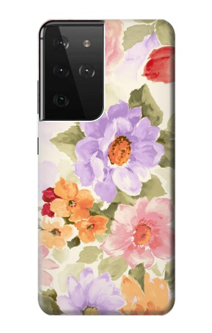 S3035 Sweet Flower Painting Funda Carcasa Case para Samsung Galaxy S21 Ultra 5G