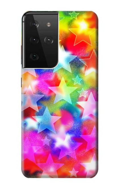 S3292 Colourful Disco Star Funda Carcasa Case para Samsung Galaxy S21 Ultra 5G