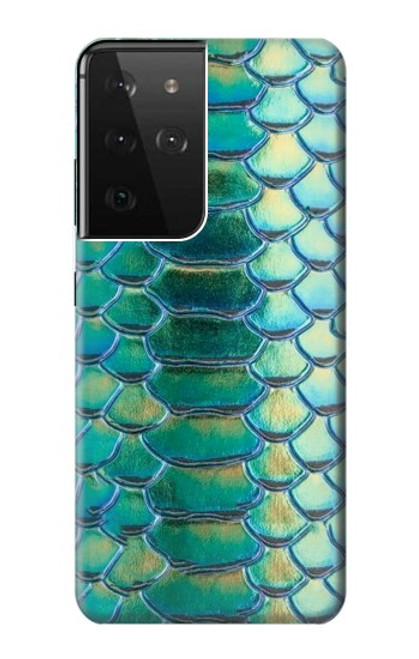 S3414 Green Snake Scale Graphic Print Funda Carcasa Case para Samsung Galaxy S21 Ultra 5G