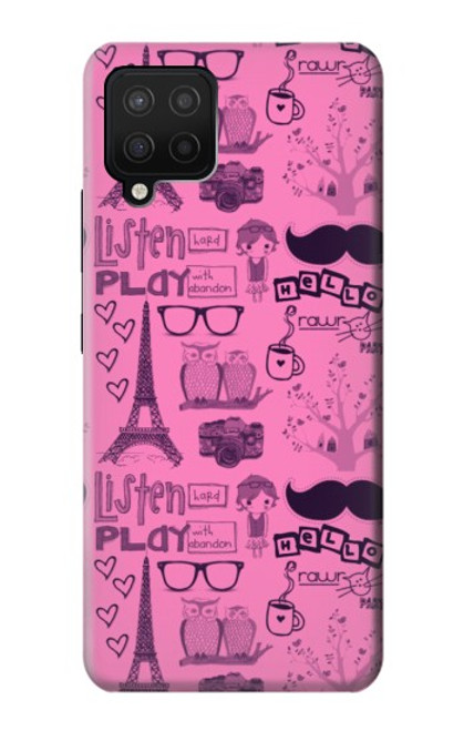 S2885 Paris Pink Funda Carcasa Case para Samsung Galaxy A12