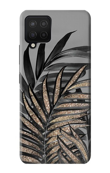 S3692 Gray Black Palm Leaves Funda Carcasa Case para Samsung Galaxy A12