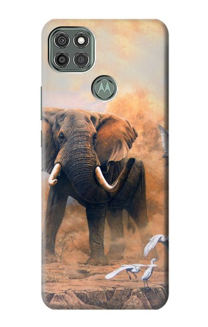 S1292 Dusty Elephant Egrets Funda Carcasa Case para Motorola Moto G9 Power