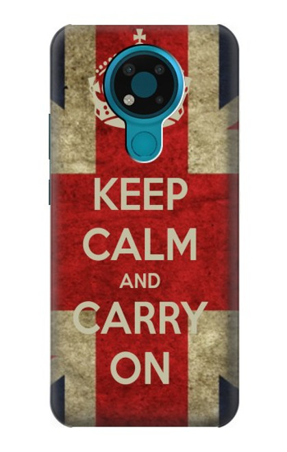 S0674 Keep Calm and Carry On Funda Carcasa Case para Nokia 3.4