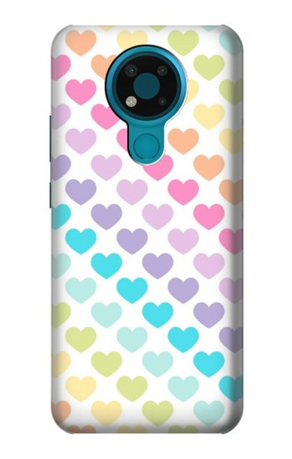 S3499 Colorful Heart Pattern Funda Carcasa Case para Nokia 3.4