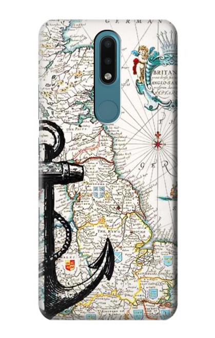 S1962 Nautical Chart Funda Carcasa Case para Nokia 2.4