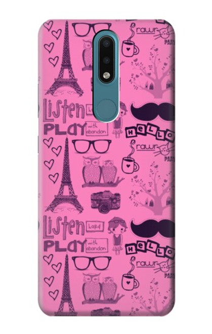 S2885 Paris Pink Funda Carcasa Case para Nokia 2.4