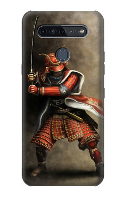 S0796 Japan Red Samurai Funda Carcasa Case para LG K51S