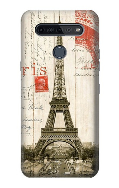 S2108 Eiffel Tower Paris Postcard Funda Carcasa Case para LG K51S