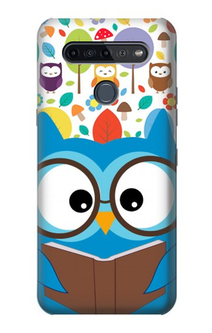 S2521 Cute Nerd Owl Cartoon Funda Carcasa Case para LG K51S