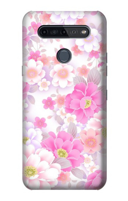 S3036 Pink Sweet Flower Flora Funda Carcasa Case para LG K51S