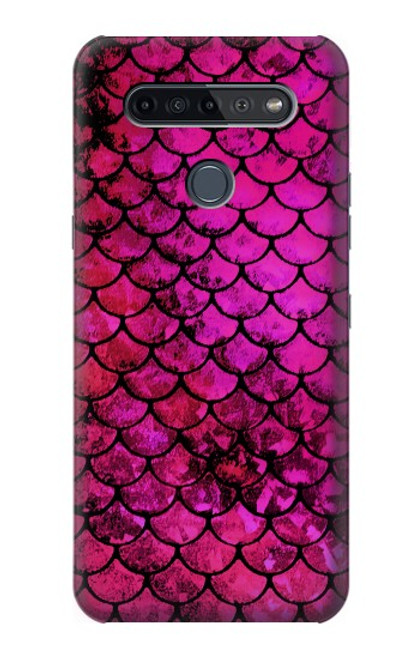 S3051 Pink Mermaid Fish Scale Funda Carcasa Case para LG K51S
