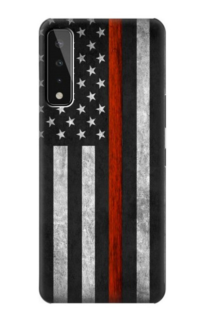 S3472 Firefighter Thin Red Line Flag Funda Carcasa Case para LG Stylo 7 5G