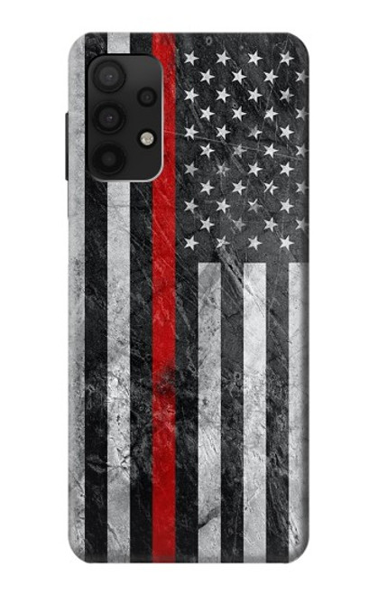 S3687 Firefighter Thin Red Line American Flag Funda Carcasa Case para Samsung Galaxy A32 4G