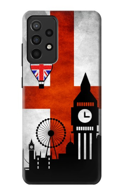 S2979 England Football Soccer Funda Carcasa Case para Samsung Galaxy A52, Galaxy A52 5G