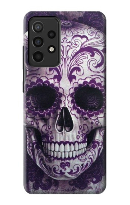 S3582 Purple Sugar Skull Funda Carcasa Case para Samsung Galaxy A52, Galaxy A52 5G