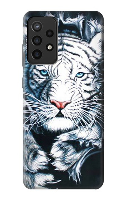 S0265 White Tiger Funda Carcasa Case para Samsung Galaxy A72, Galaxy A72 5G