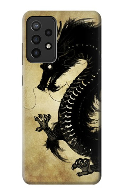 S1482 Black Dragon Painting Funda Carcasa Case para Samsung Galaxy A72, Galaxy A72 5G