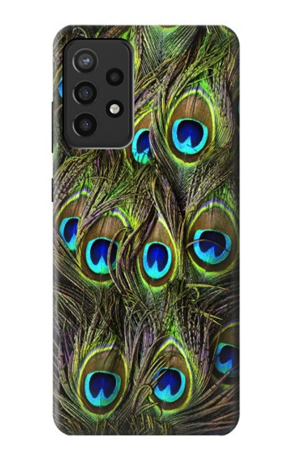 S1965 Peacock Feather Funda Carcasa Case para Samsung Galaxy A72, Galaxy A72 5G