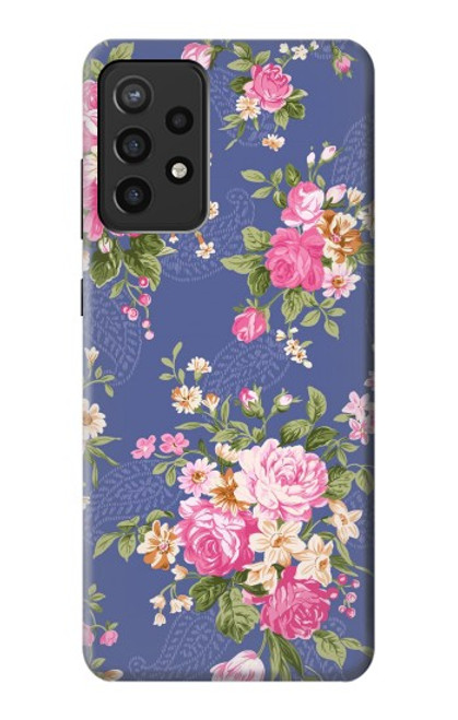 S3265 Vintage Flower Pattern Funda Carcasa Case para Samsung Galaxy A72, Galaxy A72 5G