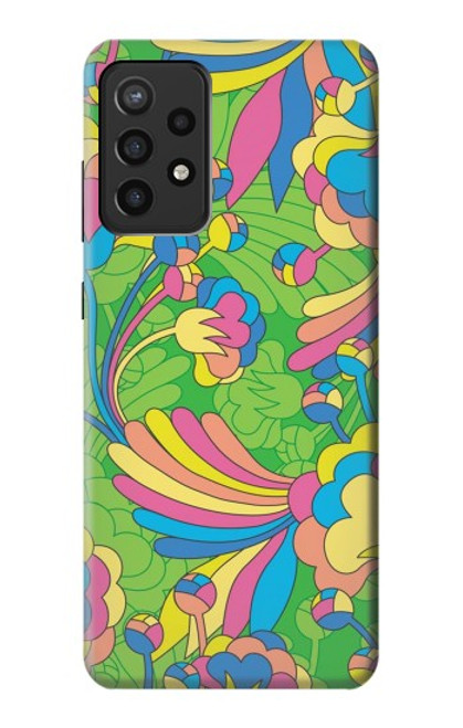 S3273 Flower Line Art Pattern Funda Carcasa Case para Samsung Galaxy A72, Galaxy A72 5G