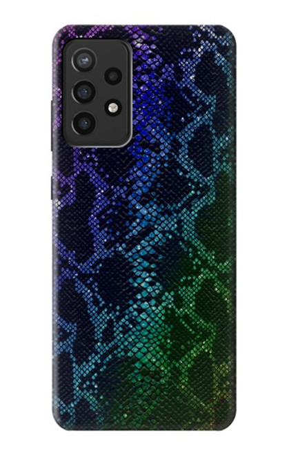 S3366 Rainbow Python Skin Graphic Print Funda Carcasa Case para Samsung Galaxy A72, Galaxy A72 5G