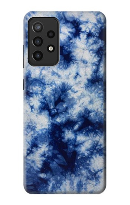 S3439 Fabric Indigo Tie Dye Funda Carcasa Case para Samsung Galaxy A72, Galaxy A72 5G