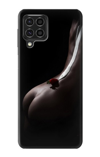 S0546 Sexy Cream Strawberry Funda Carcasa Case para Samsung Galaxy F62