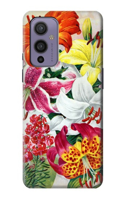 S3205 Retro Art Flowers Funda Carcasa Case para OnePlus 9