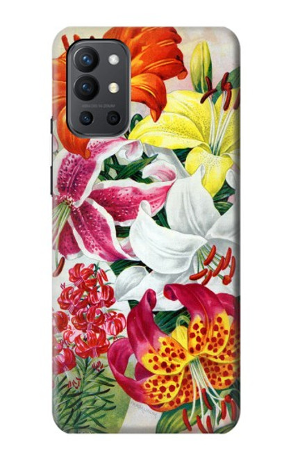 S3205 Retro Art Flowers Funda Carcasa Case para OnePlus 9R