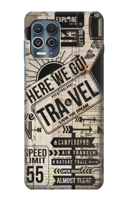 S3441 Vintage Travel Funda Carcasa Case para Motorola Edge S