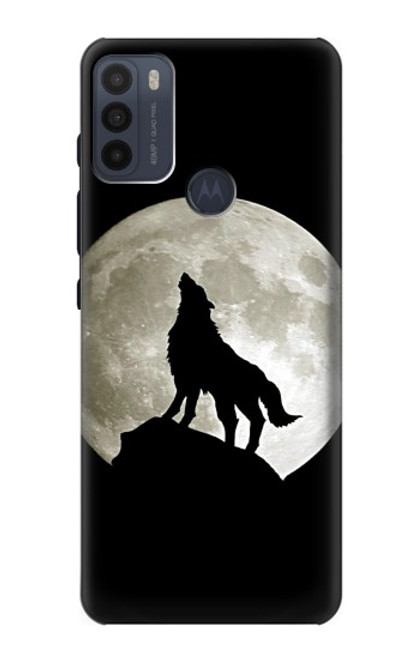 S1981 Wolf Howling at The Moon Funda Carcasa Case para Motorola Moto G50