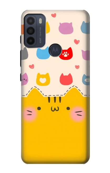 S2442 Cute Cat Cartoon Funny Funda Carcasa Case para Motorola Moto G50