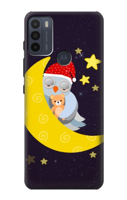 S2849 Cute Sleepy Owl Moon Night Funda Carcasa Case para Motorola Moto G50