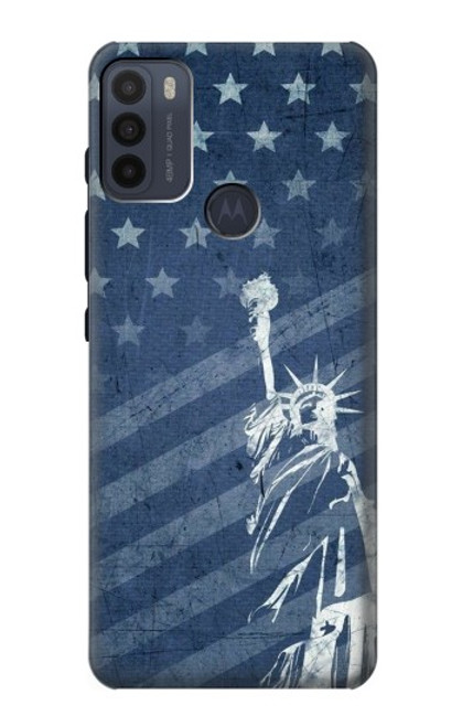 S3450 US Flag Liberty Statue Funda Carcasa Case para Motorola Moto G50