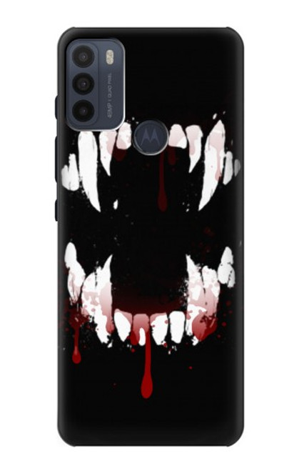 S3527 Vampire Teeth Bloodstain Funda Carcasa Case para Motorola Moto G50