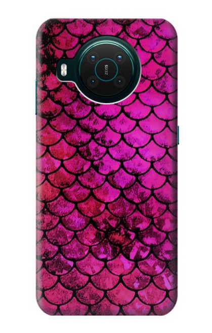 S3051 Pink Mermaid Fish Scale Funda Carcasa Case para Nokia X10
