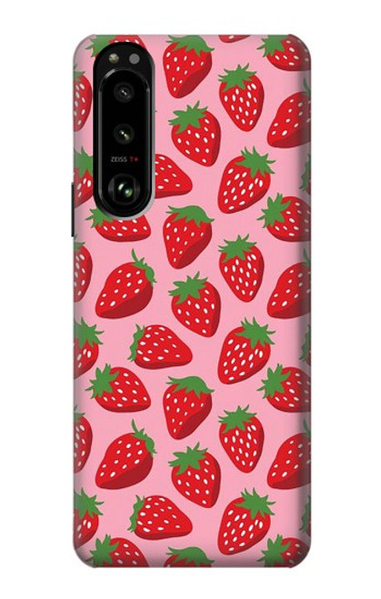 S3719 Strawberry Pattern Funda Carcasa Case para Sony Xperia 5 III