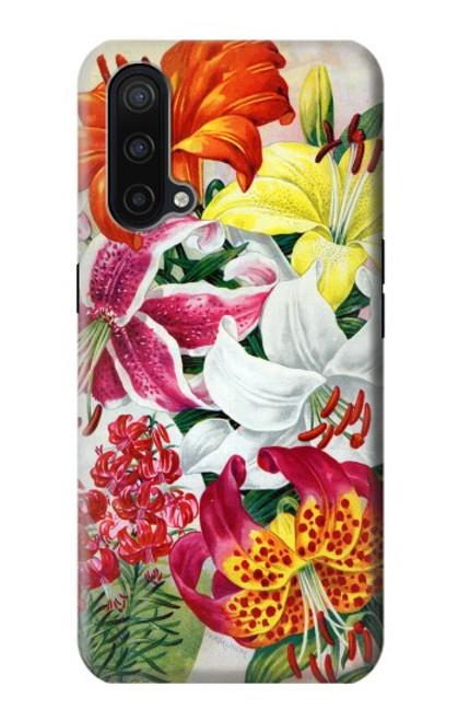 S3205 Retro Art Flowers Funda Carcasa Case para OnePlus Nord CE 5G