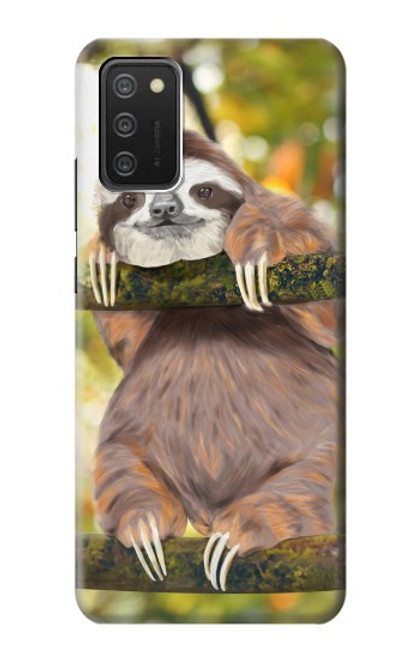 S3138 Cute Baby Sloth Paint Funda Carcasa Case para Samsung Galaxy A03S