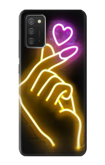 S3512 Cute Mini Heart Neon Graphic Funda Carcasa Case para Samsung Galaxy A03S
