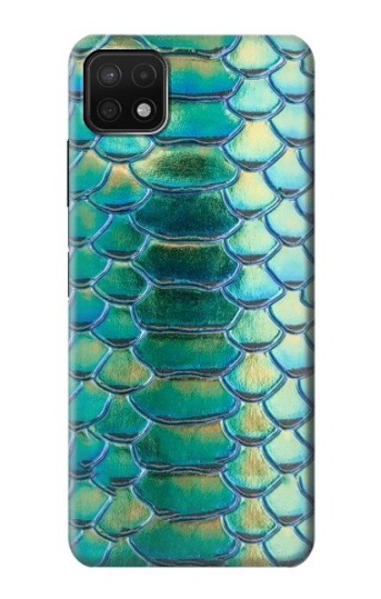 S3414 Green Snake Scale Graphic Print Funda Carcasa Case para Samsung Galaxy A22 5G