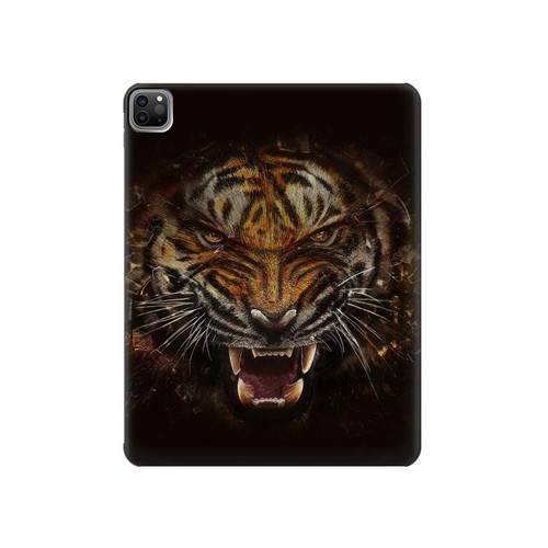 S0575 Tiger Face Funda Carcasa Case para iPad Pro 12.9 (2022, 2021, 2020, 2018), Air 13 (2024)